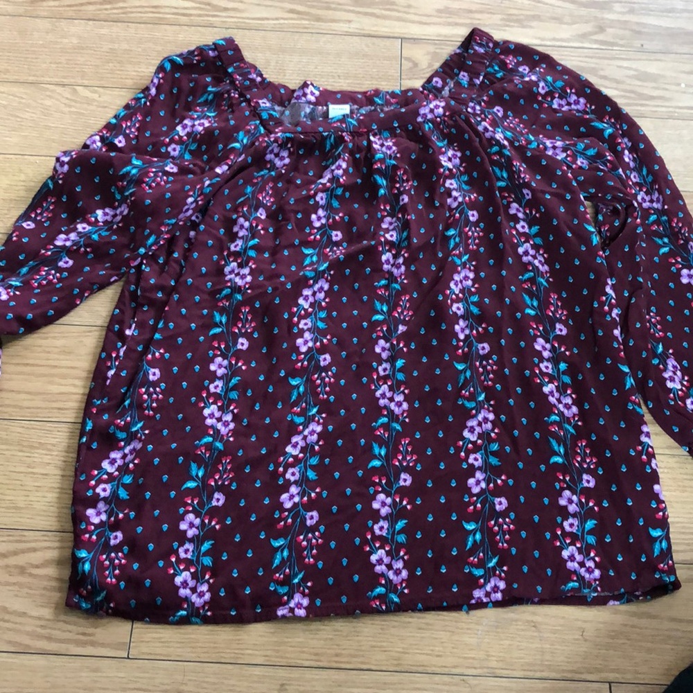 Off shoulder floral blouse